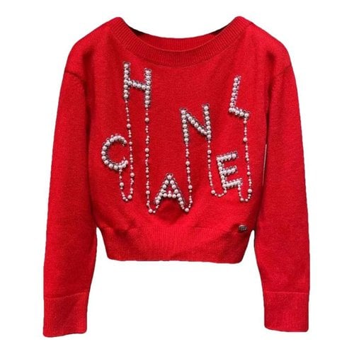 Pre-owned Chanel Cashmere Sweatshirt In Red
