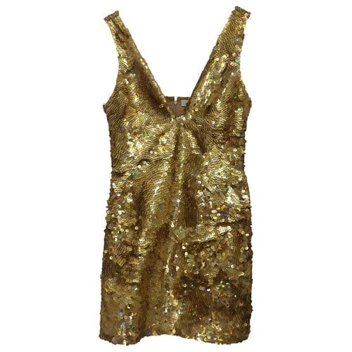 Pre-owned Pinko Mini Dress In Gold