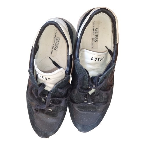 Pre-owned Guess Leather Lace Ups In Black