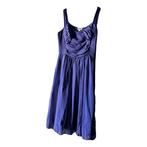 Pre-owned Alberta Ferretti Silk Mid-length Dress In Blue