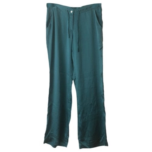 Pre-owned Hartford Silk Large Pants In Green