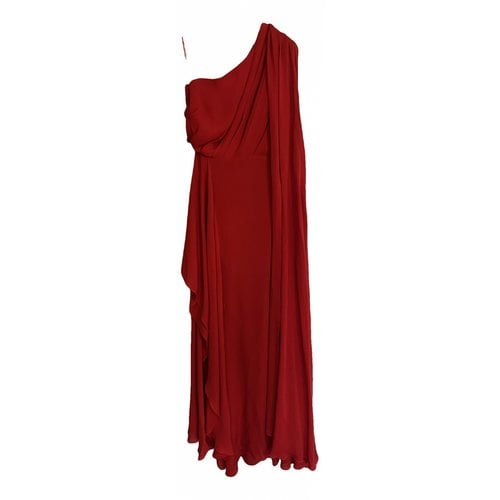 Pre-owned Elie Saab Silk Maxi Dress In Red
