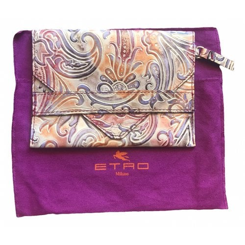 Pre-owned Etro Leather Clutch Bag In Multicolour