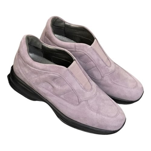 Pre-owned Hogan Leather Trainers In Purple