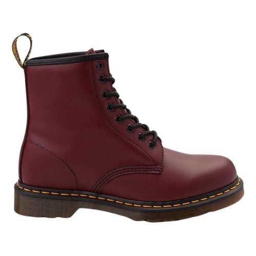 Pre-owned Dr. Martens' Leather Boots In Red