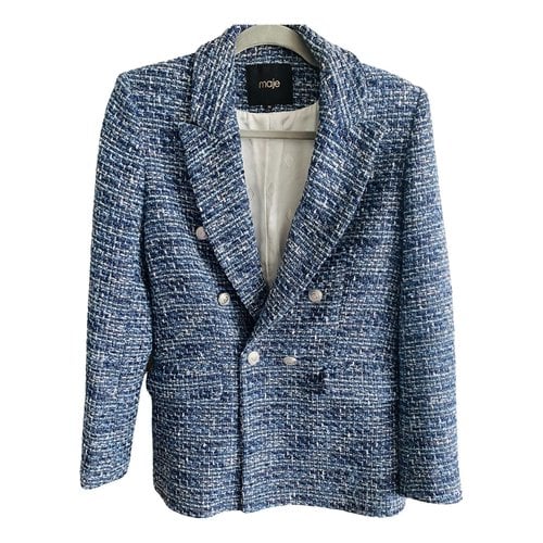 Pre-owned Maje Tweed Blazer In Blue