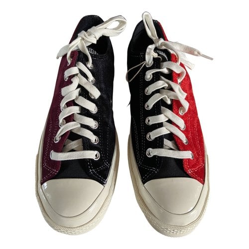 Pre-owned Converse Velvet Trainers In Black