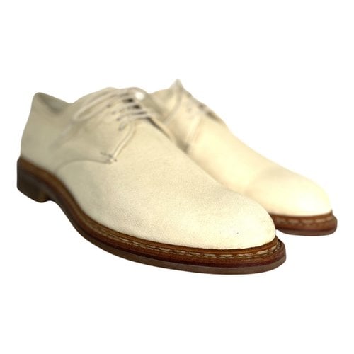 Pre-owned Heschung Leather Lace Ups In Beige