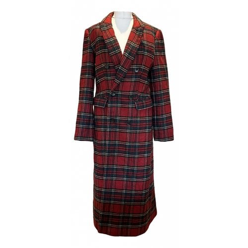 Pre-owned Reformation Wool Coat In Red