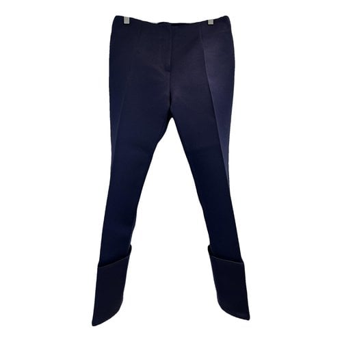 Pre-owned Celine Silk Straight Pants In Blue