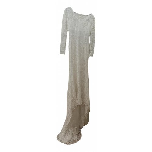 Pre-owned By Malina Lace Maxi Dress In White