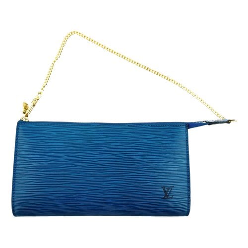 Pre-owned Louis Vuitton Pochette Accessoire Leather Handbag In Blue
