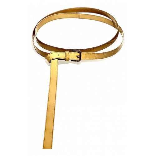 Pre-owned Dolce & Gabbana Patent Leather Belt In Beige