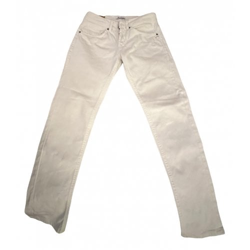 Pre-owned Dondup Trousers In White