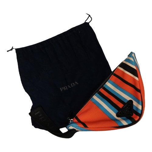 Pre-owned Prada Triangle Cloth Handbag In Orange