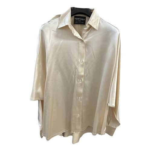 Pre-owned Fontana Milano 1915 Silk Blouse In Beige