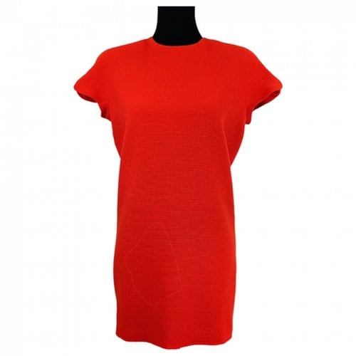 Pre-owned Versace Wool Mini Dress In Orange