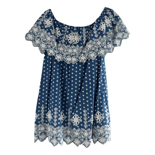 Pre-owned Miguelina Mini Dress In Blue