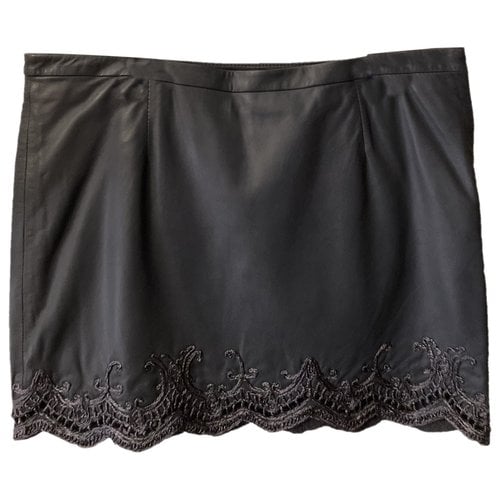 Pre-owned Patrizia Pepe Leather Mini Skirt In Blue