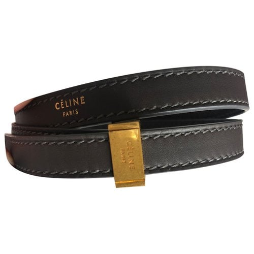Pre-owned Celine Leather Bracelet In Grey