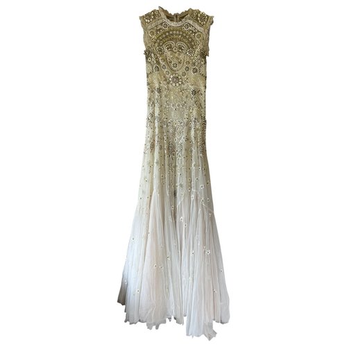 Pre-owned Needle & Thread Lace Maxi Dress In White