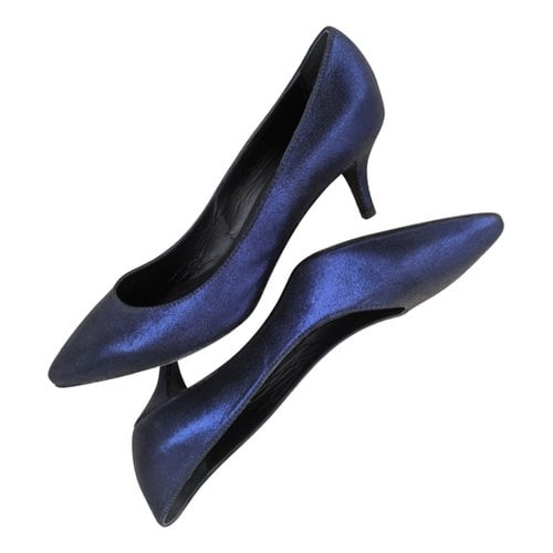 Pre-owned Luca Valentini Leather Heels In Blue