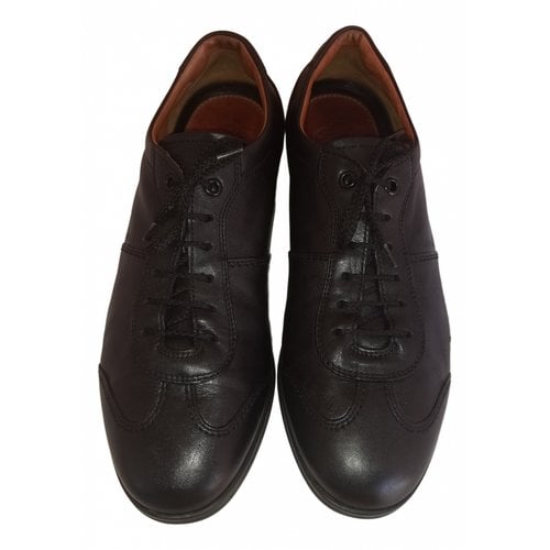Pre-owned Church's Leather Low Trainers In Black
