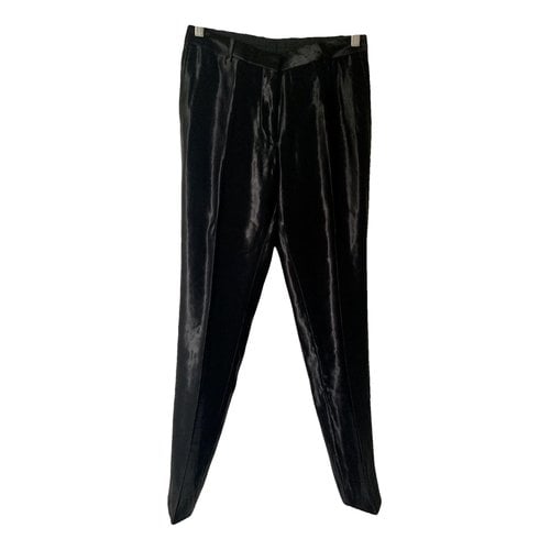 Pre-owned Dries Van Noten Linen Straight Pants In Black