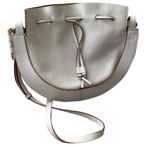 Pre-owned Loewe Leather Crossbody Bag In White