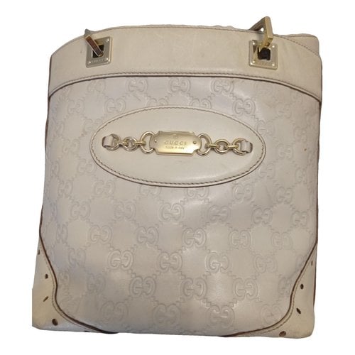 Pre-owned Gucci Horsebit 1955 Messenger Leather Handbag In White