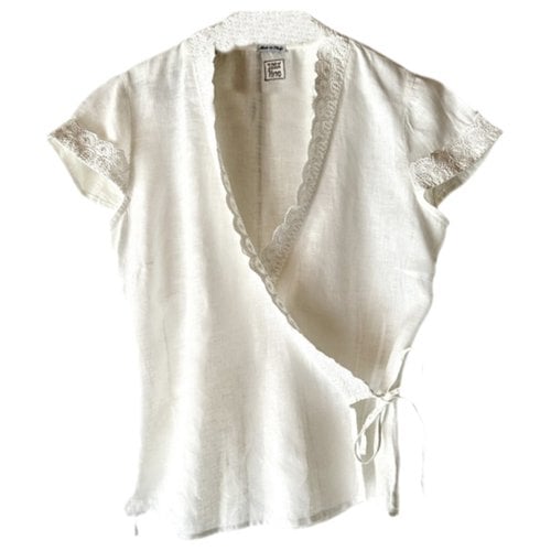 Pre-owned 120% Lino Linen Shirt In White