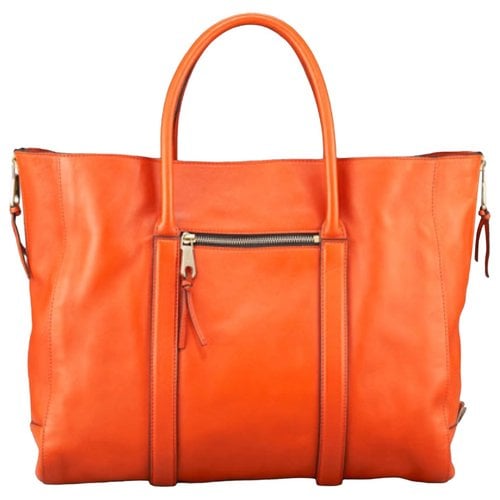 Pre-owned Chloé Madeleine Leather Tote In Orange