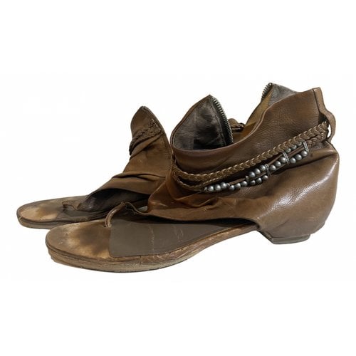 Pre-owned Ash Leather Flip Flops In Brown