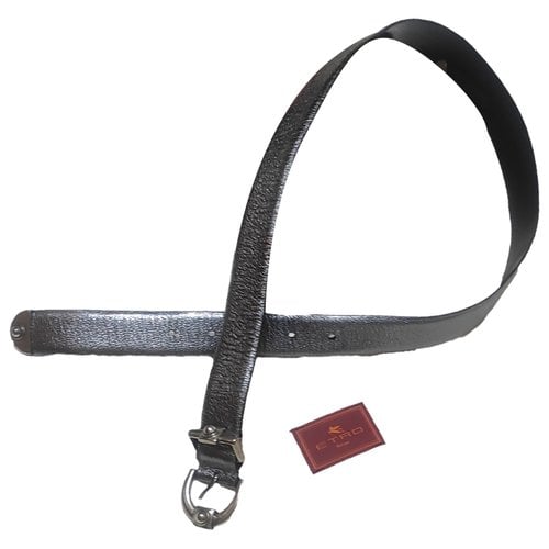 Pre-owned Etro Leather Belt In Silver