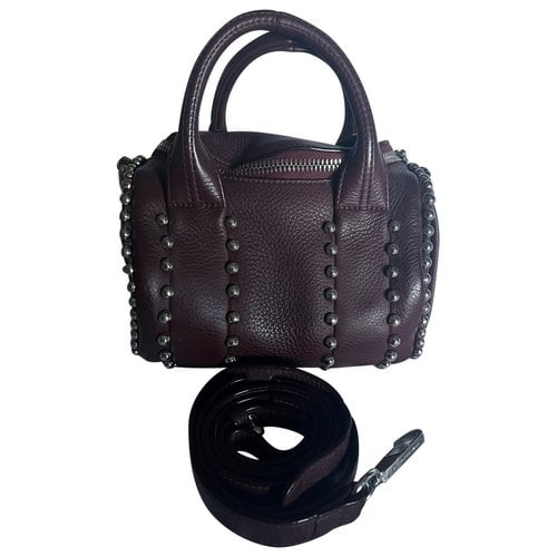 Pre-owned Alexander Wang Rockie Leather Handbag In Burgundy