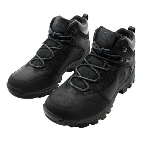 Pre-owned Timberland Velvet Boots In Black