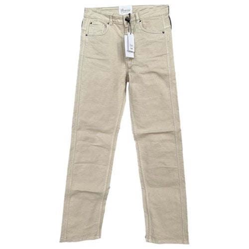 Pre-owned Bonpoint Straight Jeans In Beige