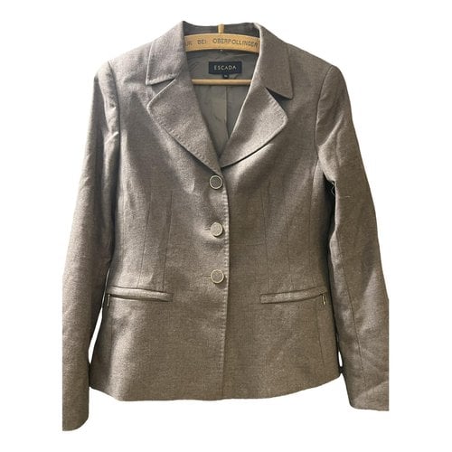 Pre-owned Escada Wool Suit Jacket In Brown