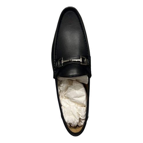 Pre-owned Gucci Leather Flats In Black