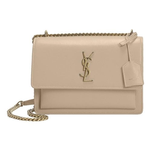 Pre-owned Saint Laurent Sunset Leather Crossbody Bag In Camel