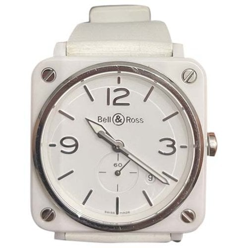 Pre-owned Bell & Ross Brs Ceramic White Ceramic Watch