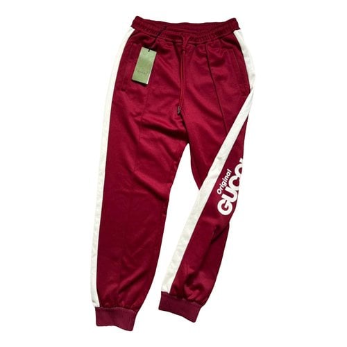 Pre-owned Gucci Trousers In Burgundy