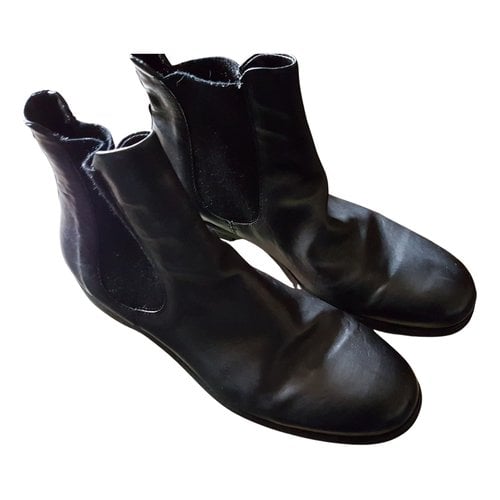 Pre-owned As98 Leather Boots In Black
