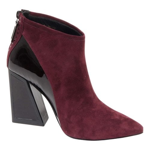 Pre-owned Kat Maconie Ankle Boots In Burgundy