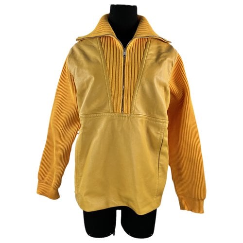 Pre-owned Prada Leather Jumper In Yellow