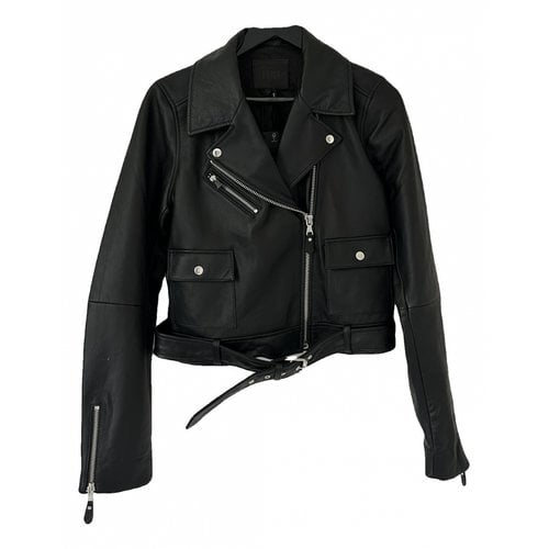 Pre-owned Paige Leather Jacket In Black