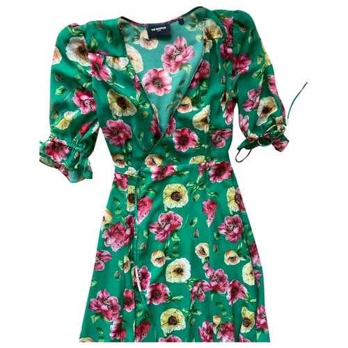 Pre-owned The Kooples Silk Mid-length Dress In Green