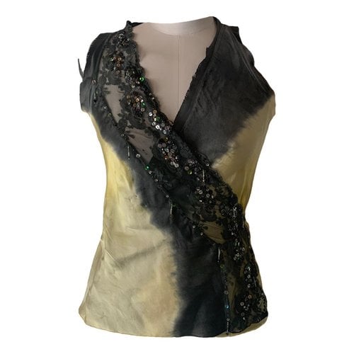 Pre-owned Pinko Silk Camisole In Yellow