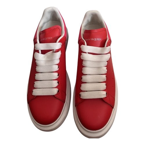 Pre-owned Alexander Mcqueen Oversize Leather Trainers In Red