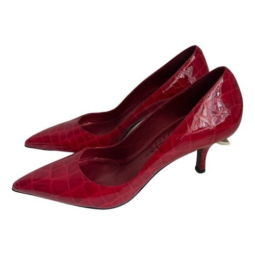 Pre-owned Bronx Leather Heels In Red